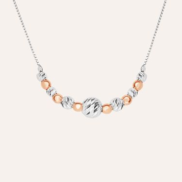 Collana Silver Collection Argento Bicolore Bianco / Rosa