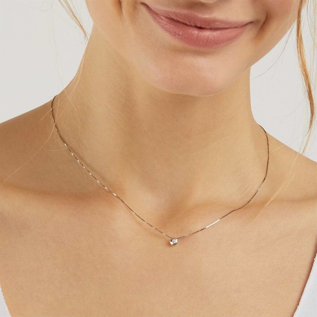 Collana Punto Luce Firmamenti Oro Bianco Diamante - Collane Punto Luce Donna | Stroili