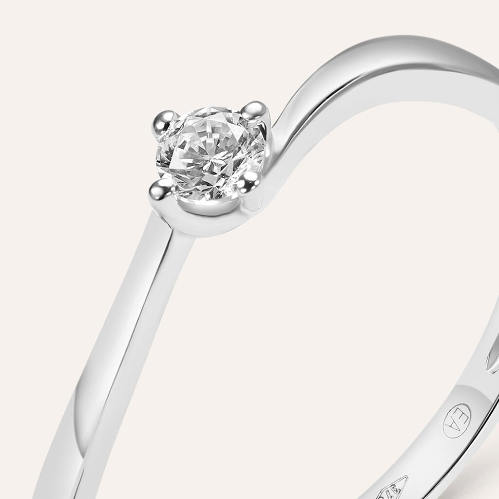 Anello Solitario Claire Oro Bianco Cubic Zirconia