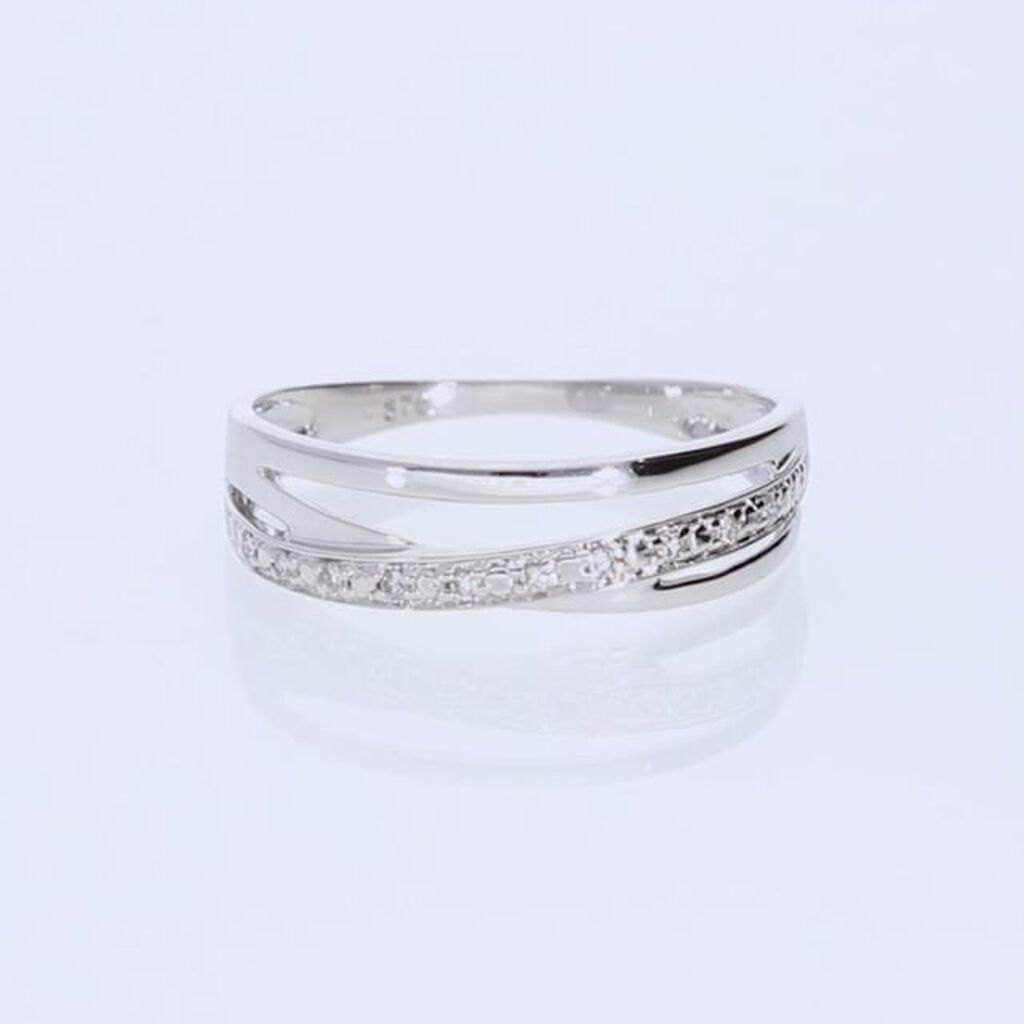 Anello Fascia Sophia Oro Bianco Diamante - Anelli a Fascia Larga Donna | Stroili