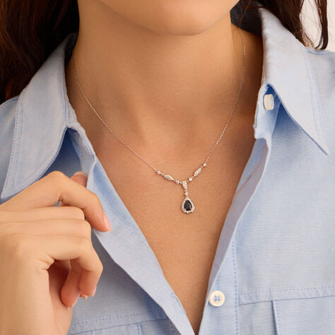 Collana Elizabeth Crown Oro Bianco Zaffiro Diamante - Collane Donna | Stroili