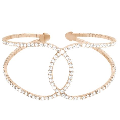 Bracciale bangle big in metallo rodiato e cristalli - Bracciali Donna | Stroili