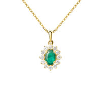 Collana Charlotte Oro Giallo Smeraldo Diamante