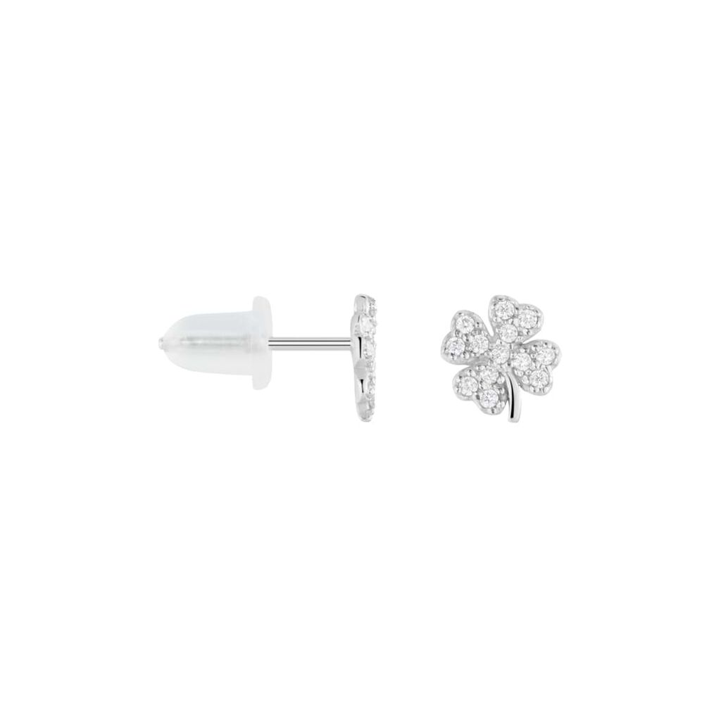 Orecchini Lobo Claire Oro Bianco Cubic Zirconia - Orecchini a Lobo Donna | Stroili