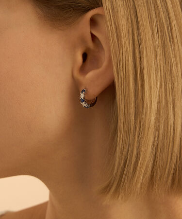Orecchini A Cerchio Silver Elegance Argento Rodiato Cubic Zirconia