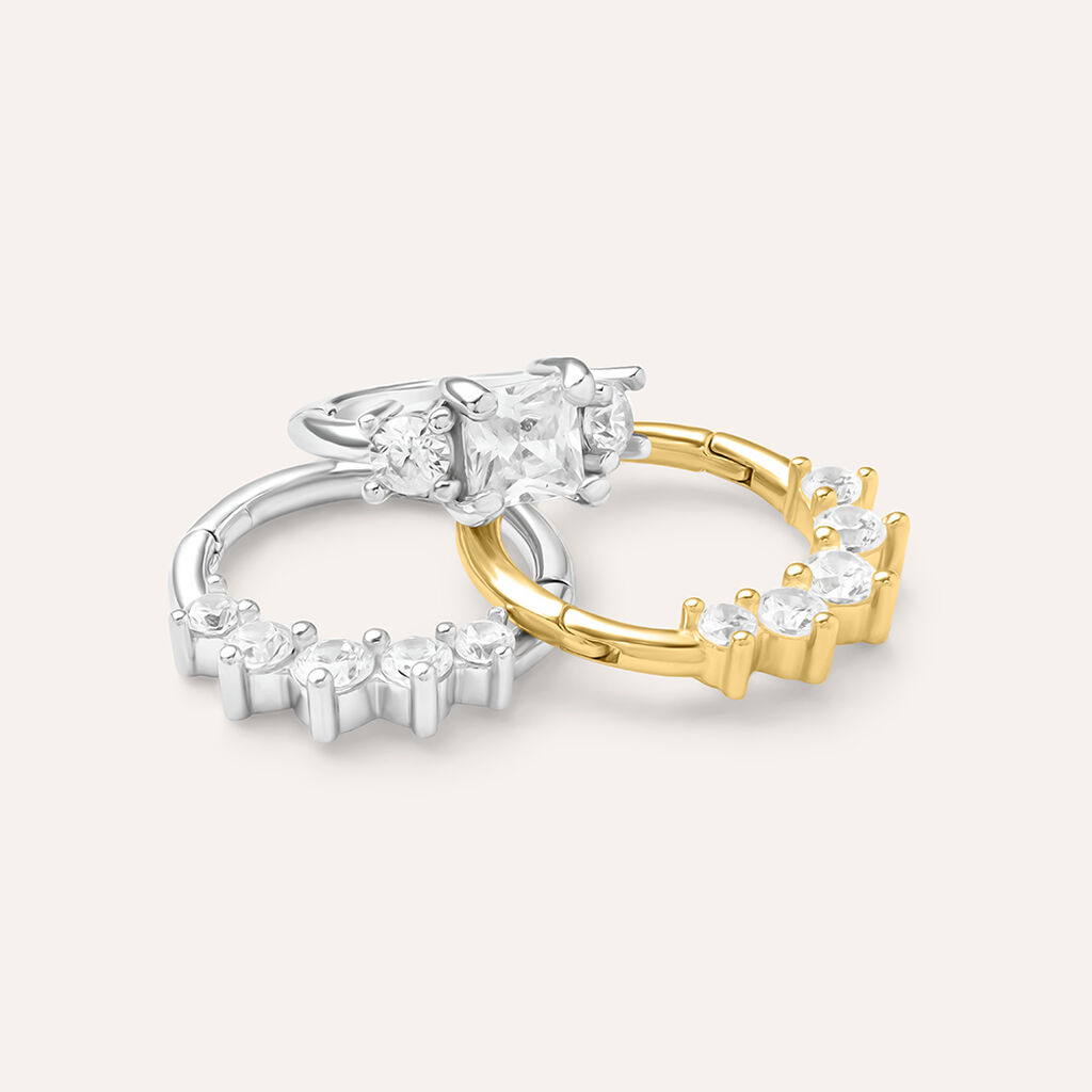 Piercing Orecchio Daith Bon Ton Oro Bianco Cubic Zirconia