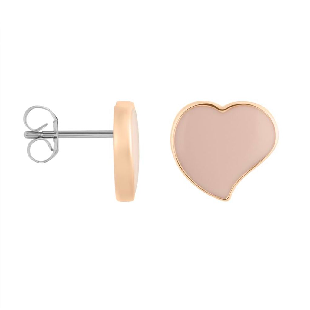 Orecchini a lobo Lady Sweet Acciaio Rosato Cuore - Orecchini a Lobo Donna | Stroili