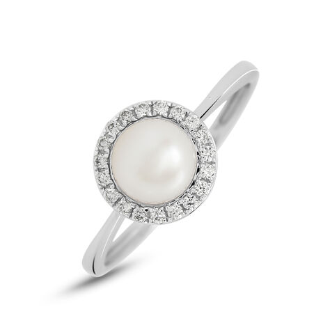 Anello Solitario Gabrielle Precious Oro Bianco Perla D'Acqua Dolce Diamante - Anelli con Pietre Donna | Stroili