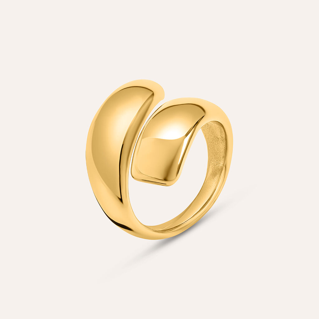 Anello Contrarie Radiance Acciaio Dorato