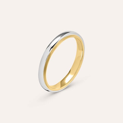 Fede Comoda 3 mm Oro Bicolore - Anelli con Incisione Uomo | Stroili