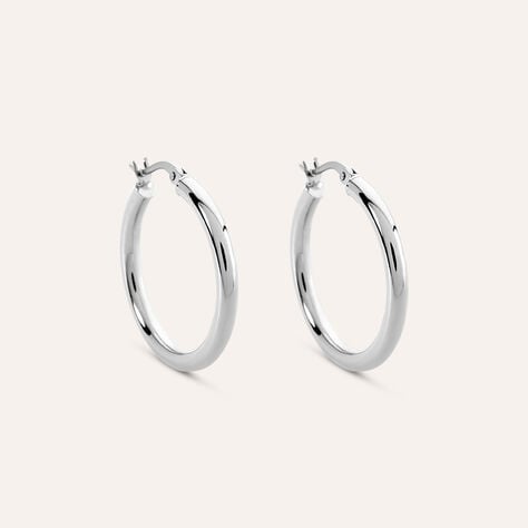 Orecchini A Cerchio Desideria Argento Nobile Rodiato - Orecchini a Cerchio Donna | Stroili