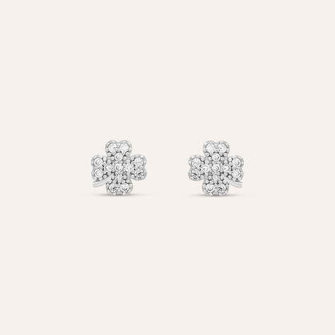 Orecchini Lobo Claire Oro Bianco Cubic Zirconia - Orecchini a Lobo Donna | Stroili