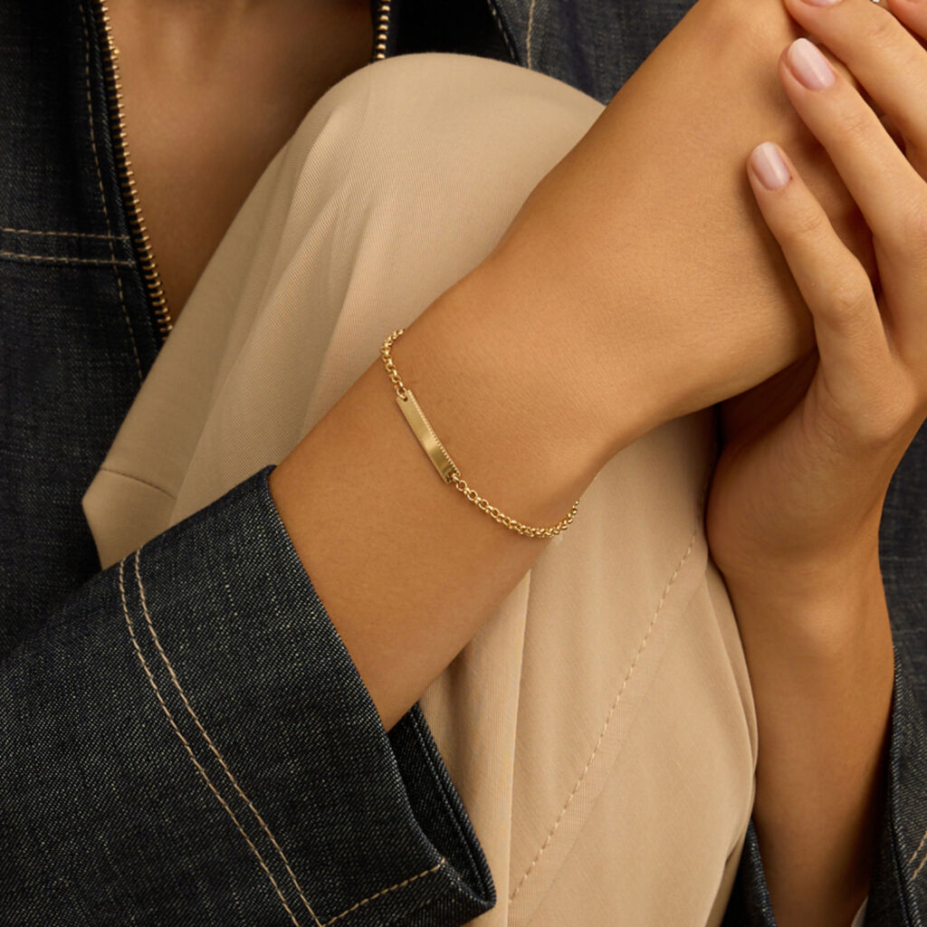 Bracciale Con Targhetta Religious Gold Oro Giallo