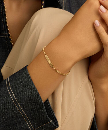 Bracciale Con Targhetta Religious Gold Oro Giallo