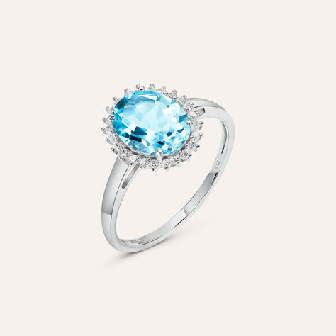 Anello Solitario Am&eacute;lie Oro Bianco Topazio Cubic Zirconia - Anelli con Pietre Donna | Stroili