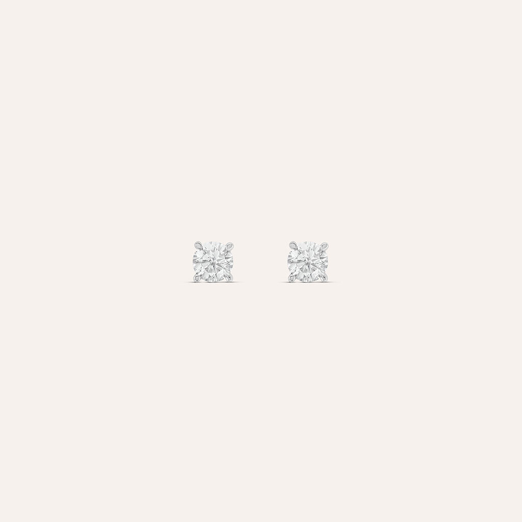 Orecchini Lobo Punto Luce Claire Oro Bianco Cubic Zirconia - Orecchini a Lobo Donna | Stroili
