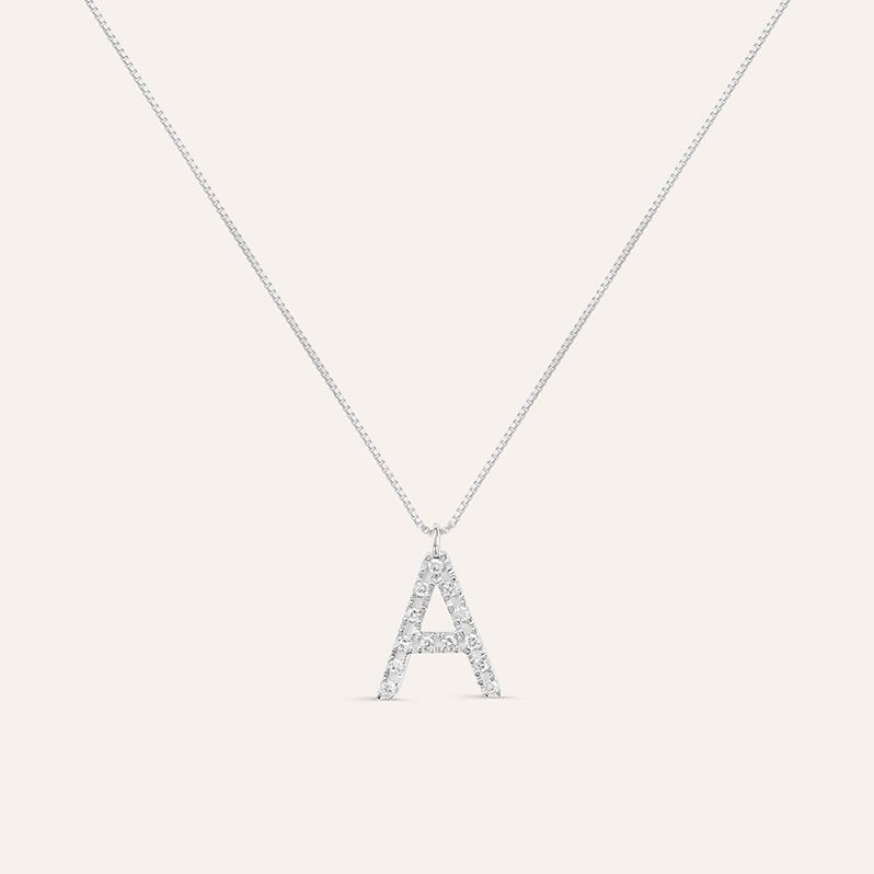 Collana Diamond Letters Oro Bianco Diamante - Collane Donna | Stroili