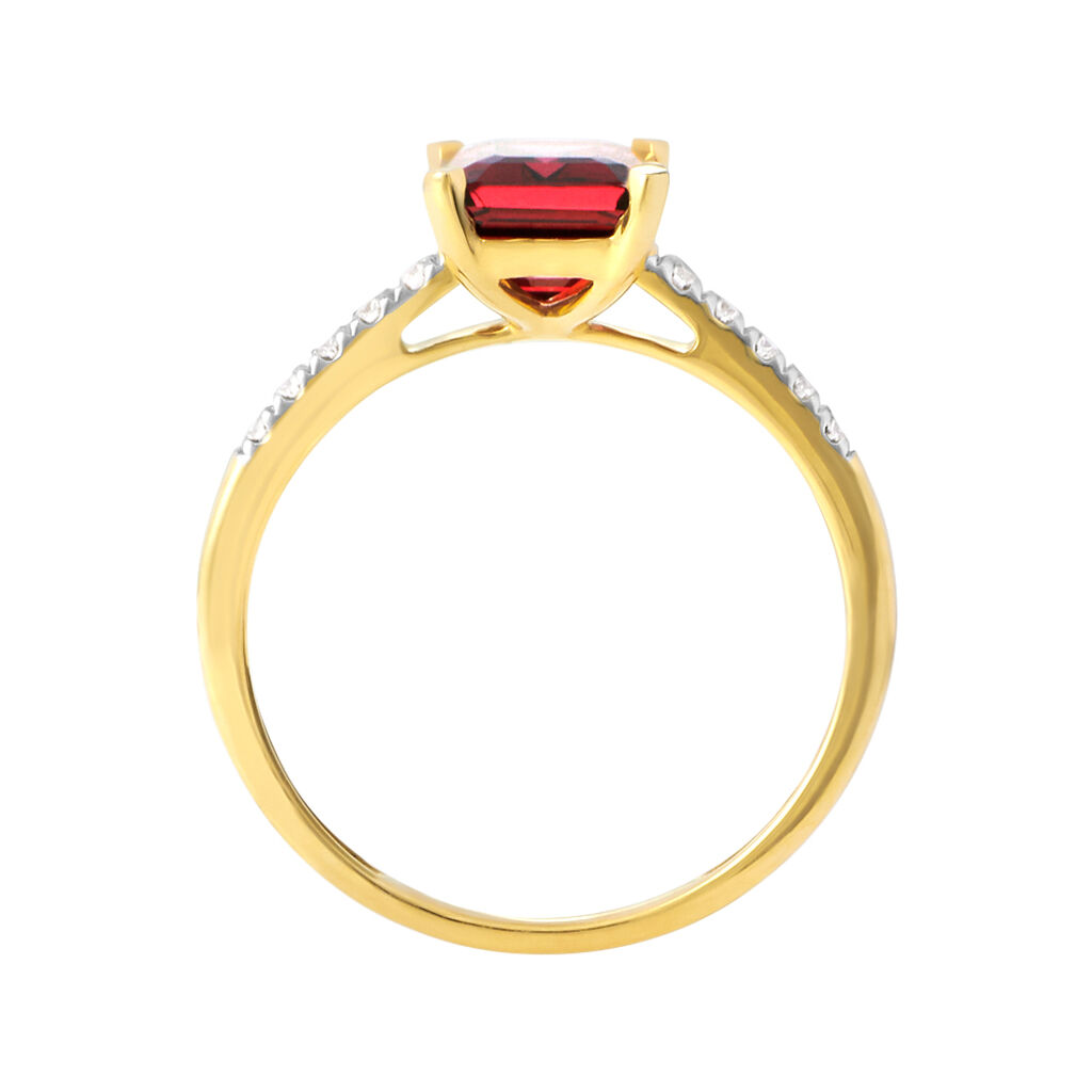 Anello Solitario Jasmine Oro Giallo Rodolite Diamante - Anelli con Pietre Donna | Stroili