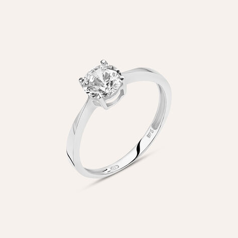 Anello Solitario Claire Oro Bianco Cubic Zirconia - Anelli con Pietre Donna | Stroili