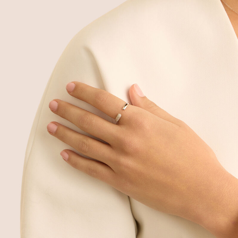 Anello Contrarie Claire Oro Bianco Cubic Zirconia - Anelli con Pietre Donna | Stroili