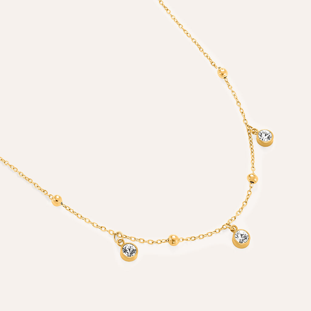 Collana Lady Chic Acciaio Dorato Cristallo - Collane Donna | Stroili