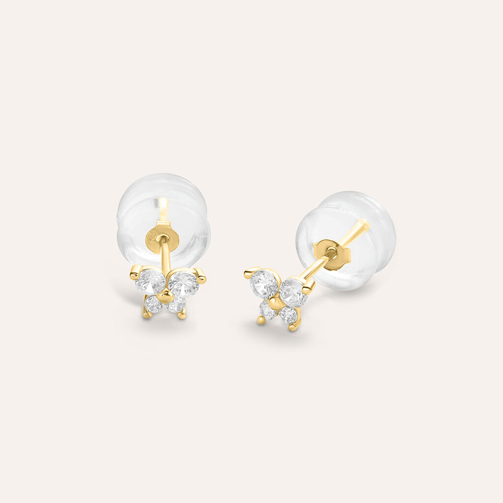 Orecchini Lobo Bon Ton Oro Giallo Cubic Zirconia