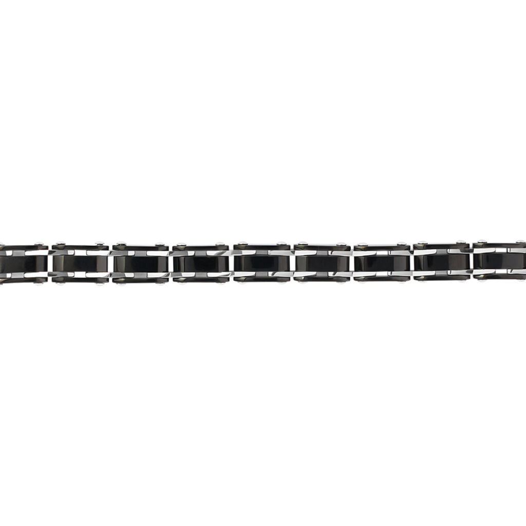 Bracciale Man Code Acciaio Bicolore Bianco / Nero - Bracciali Uomo | Stroili