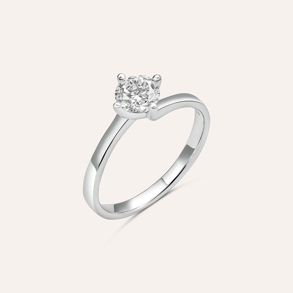 Anello Solitario Valentino Diamade Oro Bianco Diamante Lab-Grown