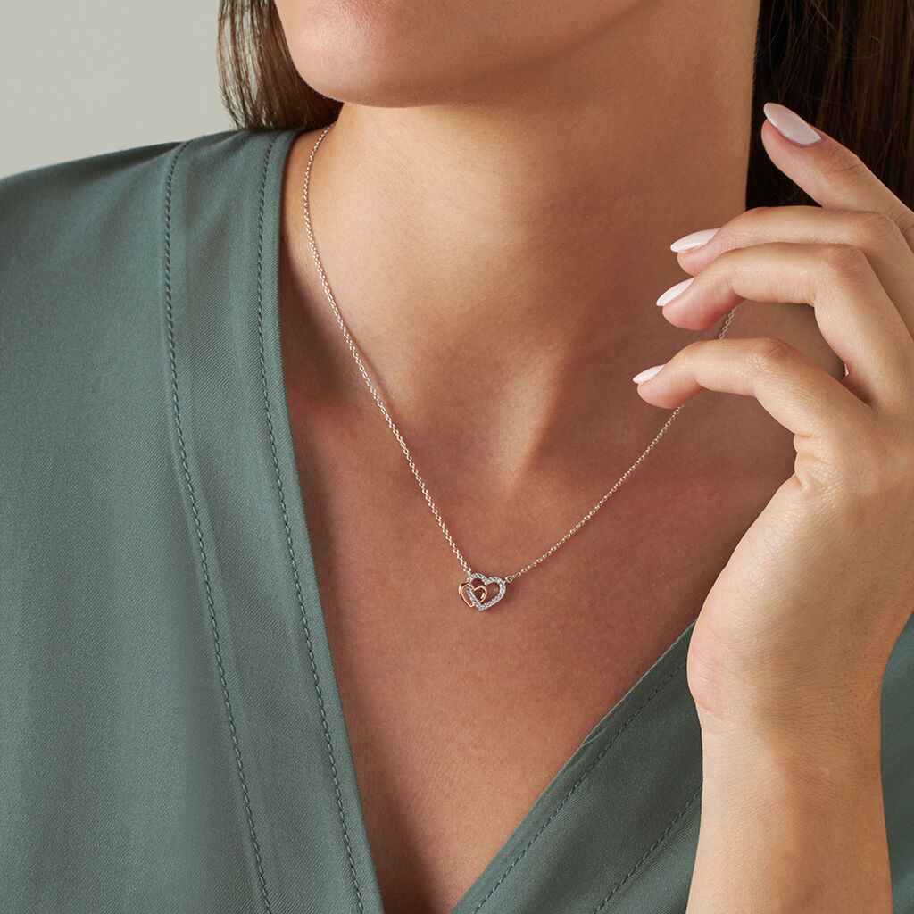 Collana Silver Moments Argento Bicolore Bianco / Rosa Cubic Zirconia - Collane Donna | Stroili