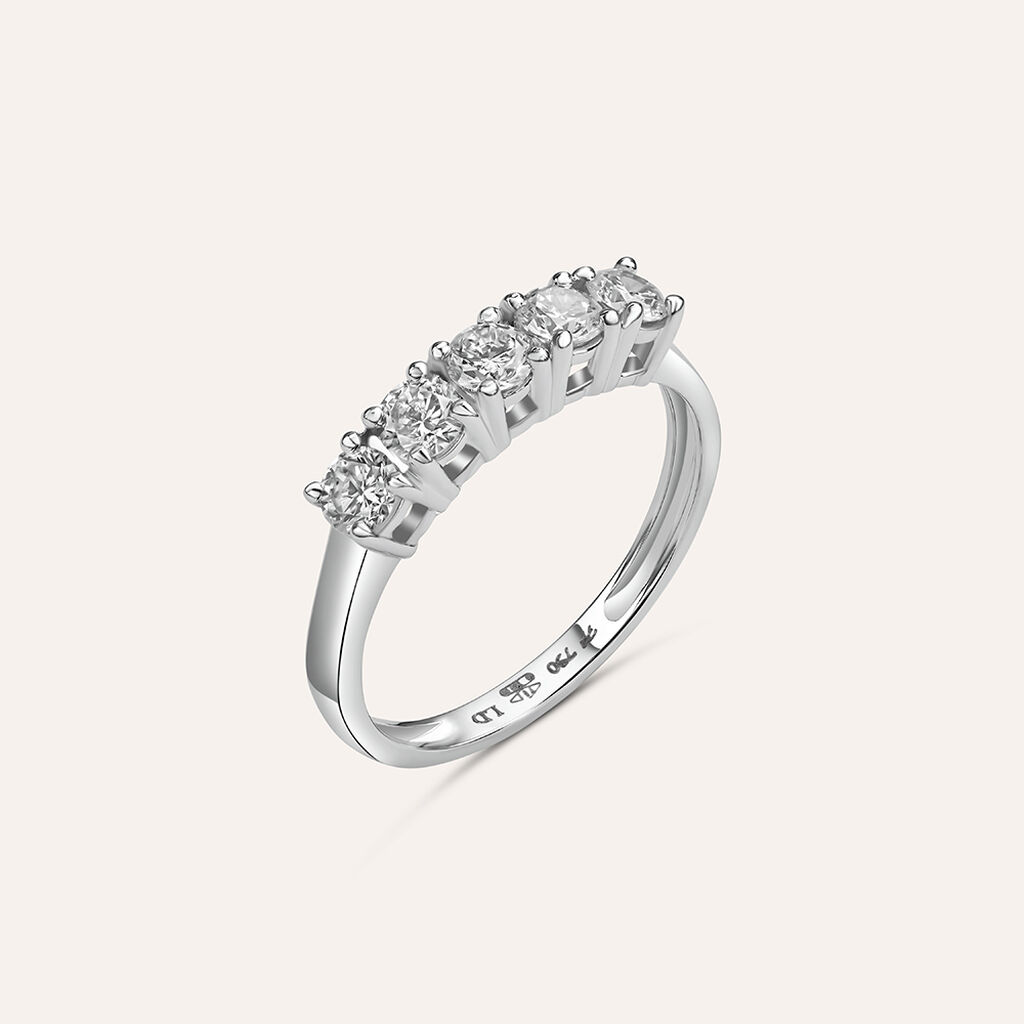 Anello Riviere Diamade Oro Bianco Diamante Lab-Grown - Anelli Riviere Donna | Stroili