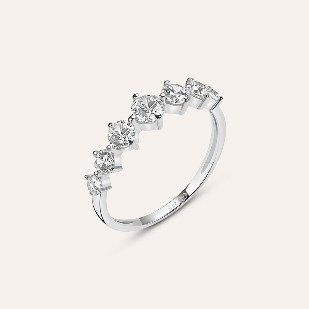 Yazilind Anello Aperto personalità Cubic Zirconia Regolabile Fascia Anelli Donne Ragazze Coda Anello Gioielli di Compleanno (Bianco