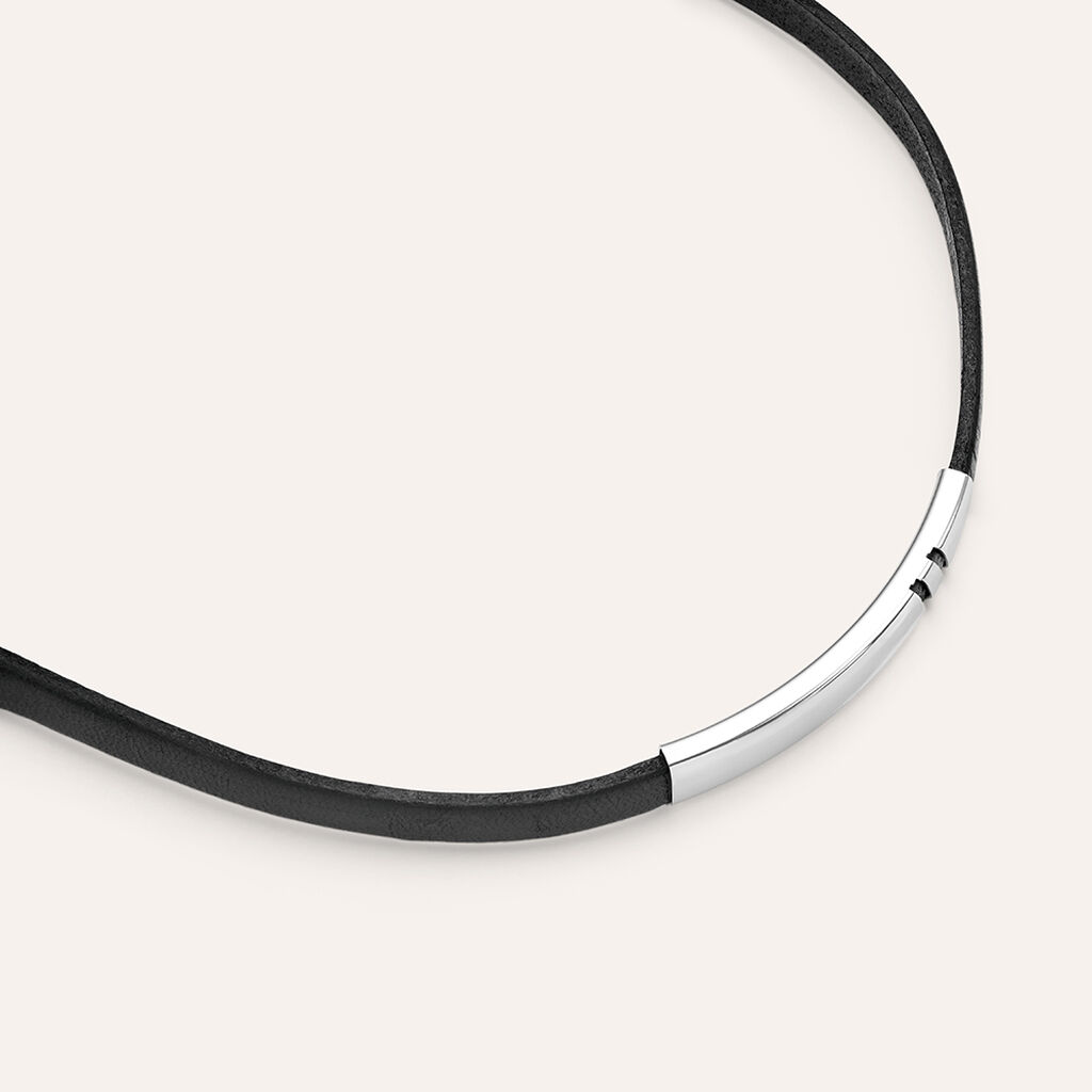 Bracciale Con Targhetta Gentleman Argento Rodiato