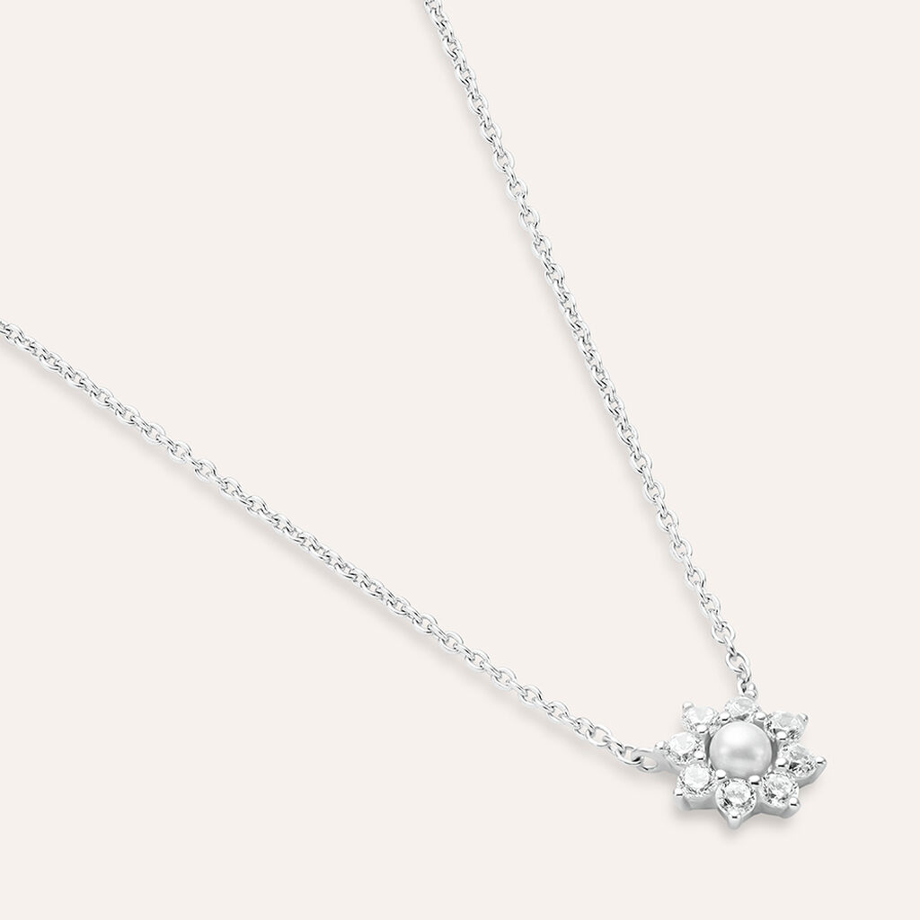 Collana Silver Pearls Argento Rodiato Perla sintetica Cubic Zirconia - Collane Donna | Stroili