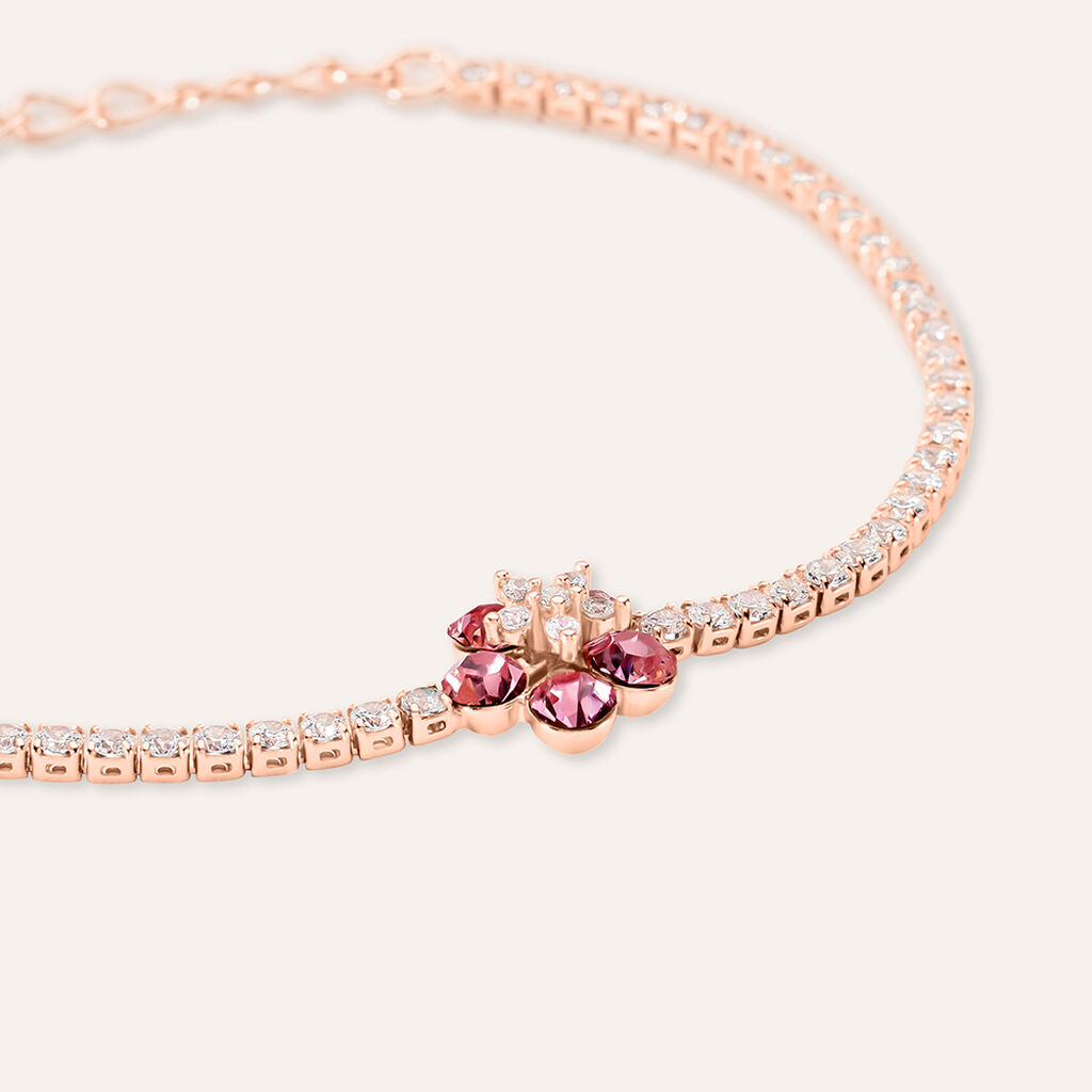 Bracciale Romantic Shine Ottone Rosa Cristallo