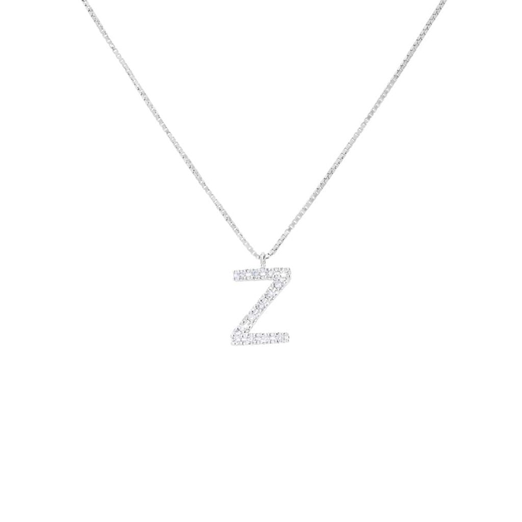 Collana Diamond Letters Oro Bianco Diamante - Collane Donna | Stroili