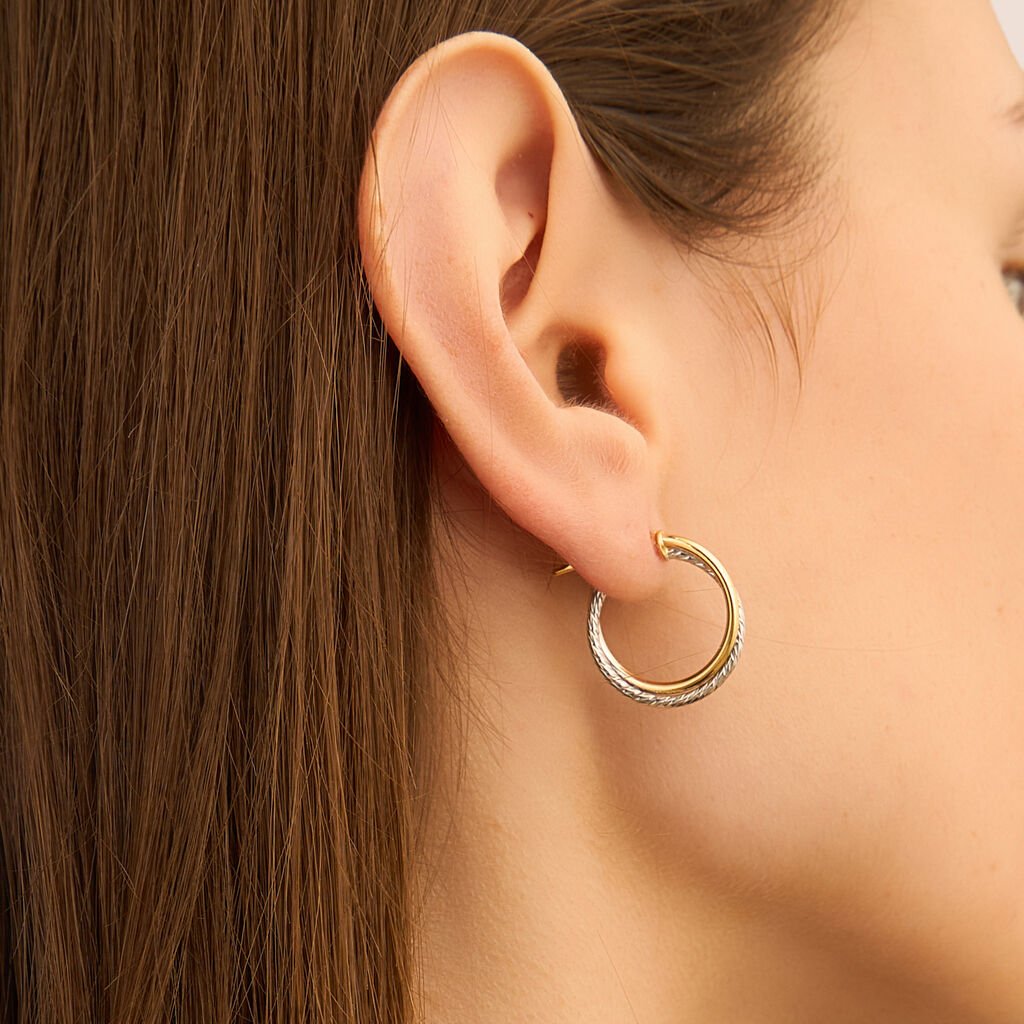 Orecchini A Cerchio Toujours Oro Bicolore - Orecchini a Cerchio Donna | Stroili