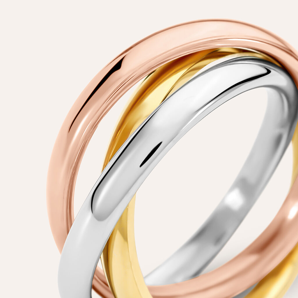 Anello Fedina Sunrise Acciaio Tricolore