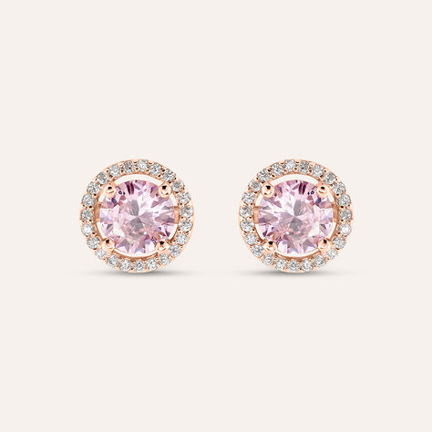 Orecchini Lobo Punto Luce Silver Rainbow Argento Rosa Cubic Zirconia - Orecchini a Lobo Donna | Stroili