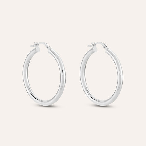 Orecchini A Cerchio Toujours Oro Bianco - Orecchini a Cerchio Donna | Stroili