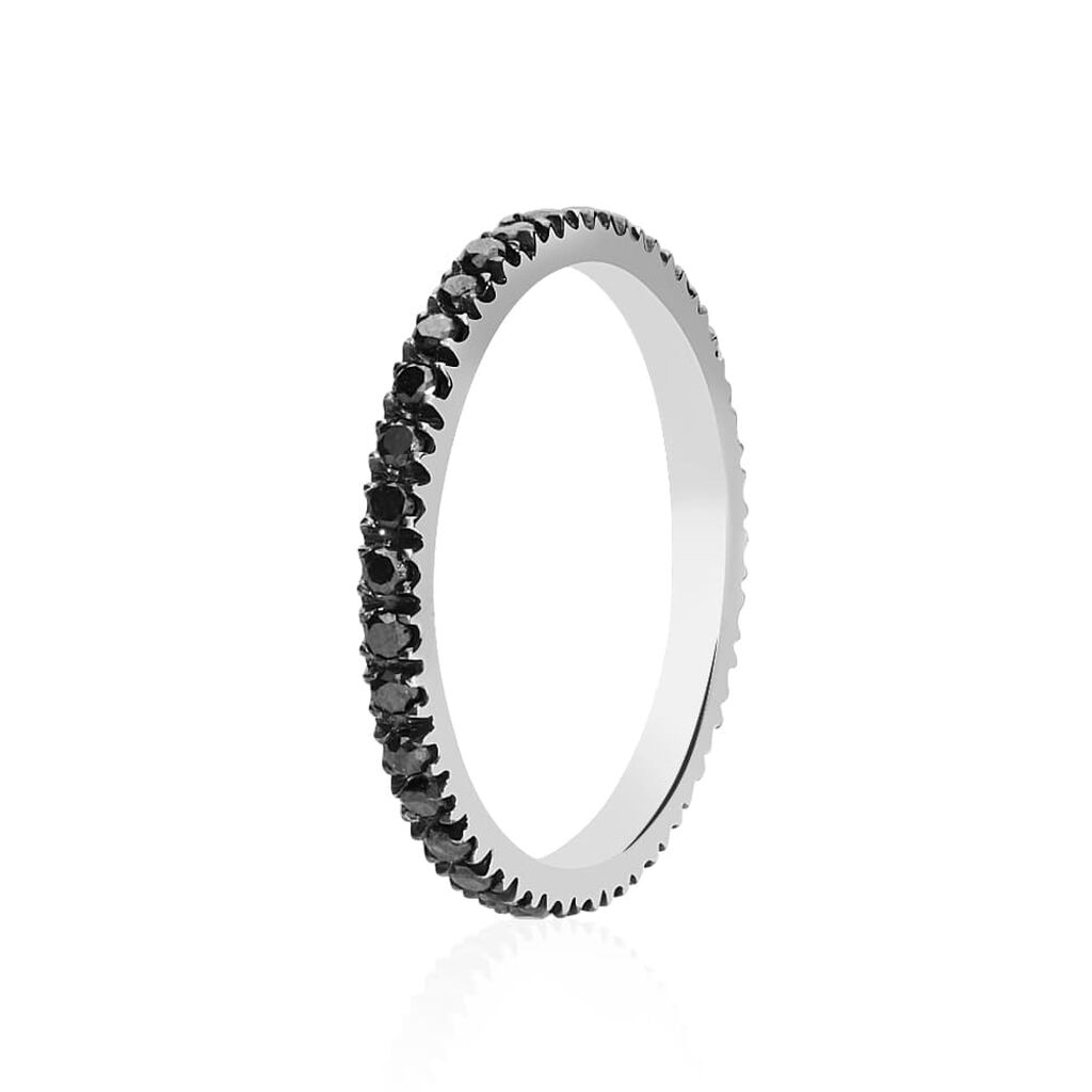 Anello eternity in oro bianco e diamanti neri 0.40 ct - Anelli 18 Carati Donna | Stroili