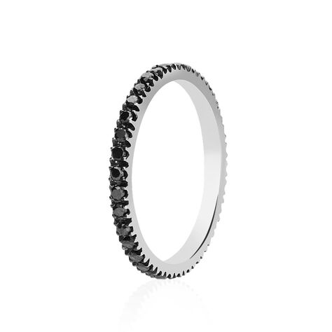 Anello eternity in oro bianco e diamanti neri 0.40 ct - Anelli 18 Carati Donna | Stroili