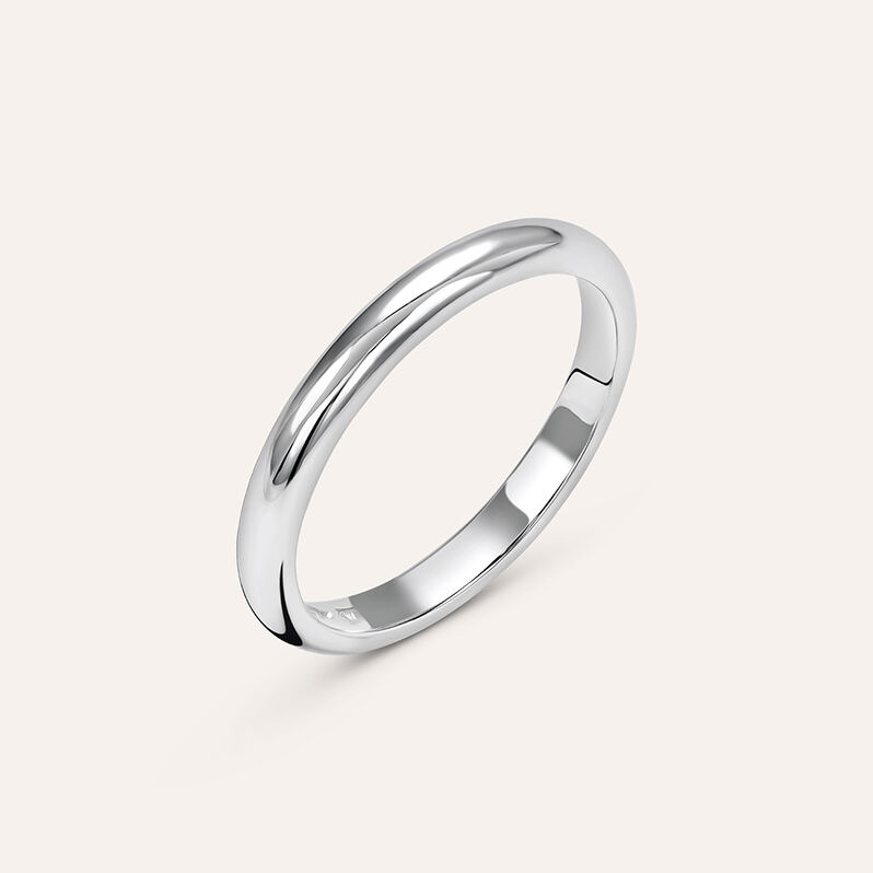 Fede Francesina 2.5 mm Oro Bianco - Anelli con Incisione Unisex | Stroili