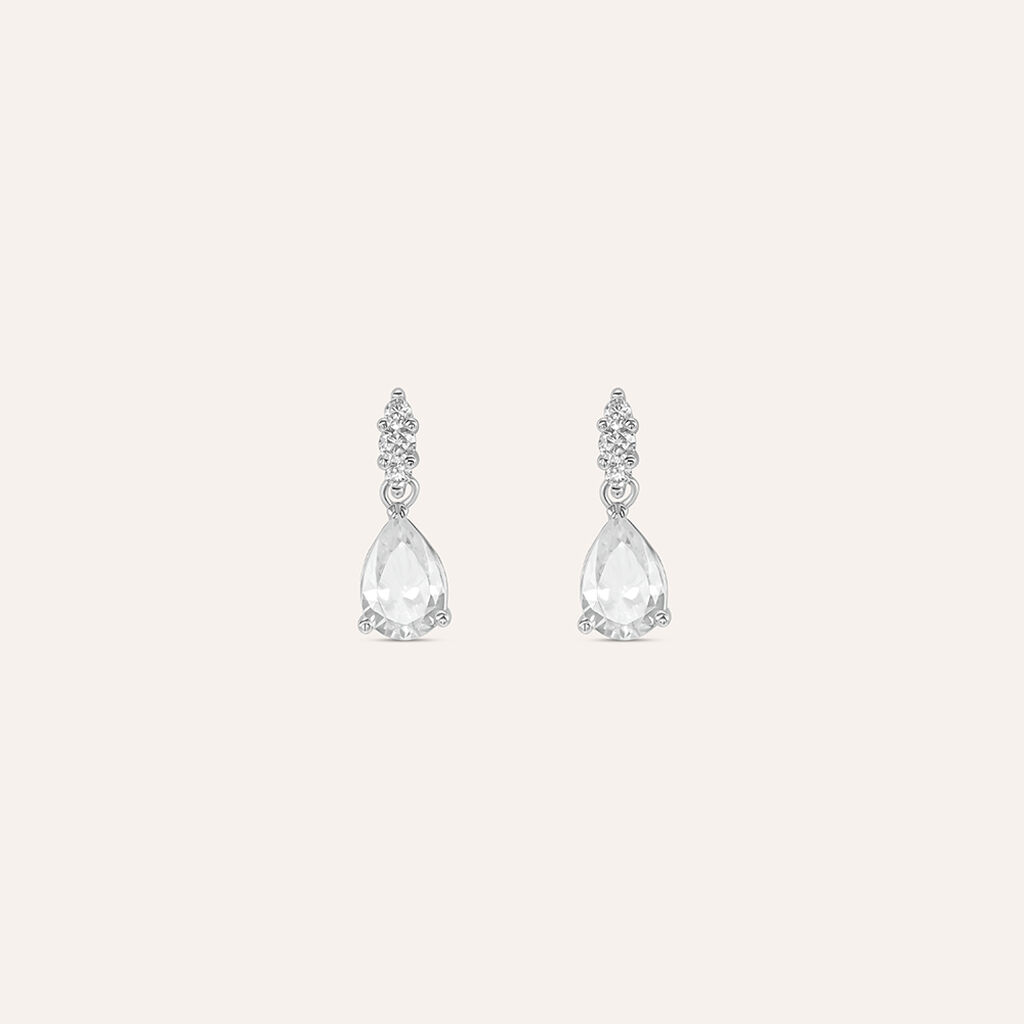 Orecchini Lobo Punto Luce Silver Elegance Argento Rodiato Cubic Zirconia