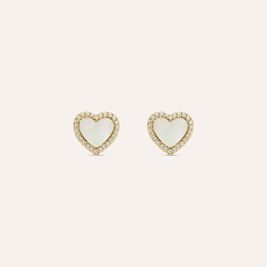 Orecchini Lobo Beverly Oro Giallo Madreperla Cubic Zirconia - Orecchini a Lobo Donna | Stroili