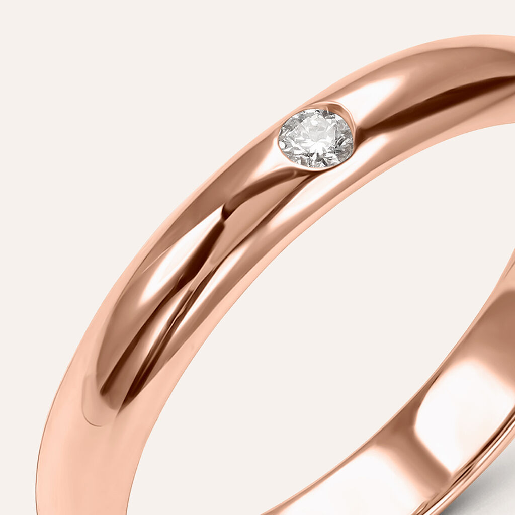 Fede Classica Leggera 3.2 mm Oro Rosa Diamante