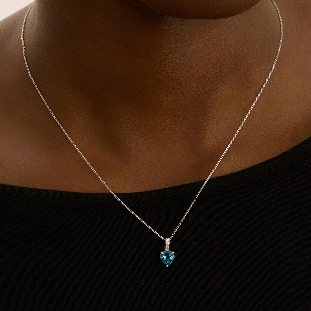 Collana Punto Luce Amélie Oro Bianco Topazio Cubic Zirconia