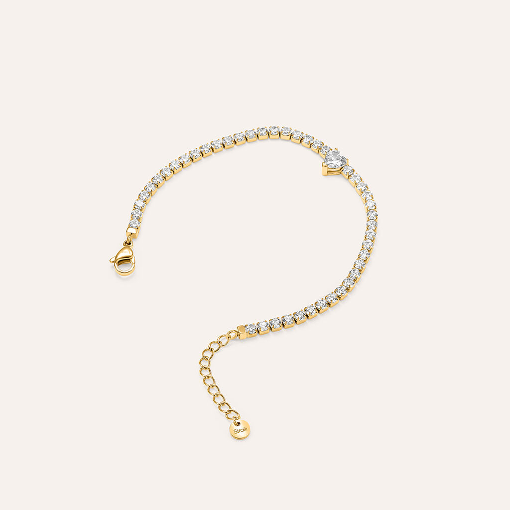 Bracciale Aura Acciaio Dorato Cristallo