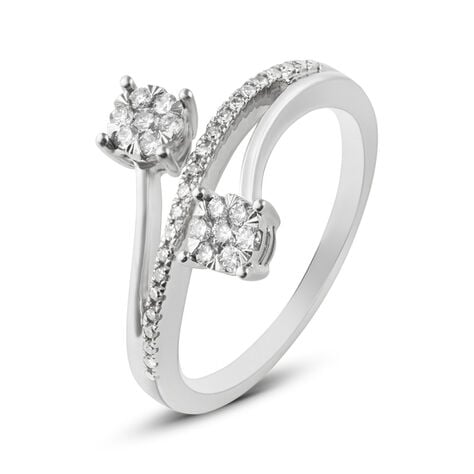 Anello Fantasia Petali Oro Bianco Diamante - Anelli Donna | Stroili