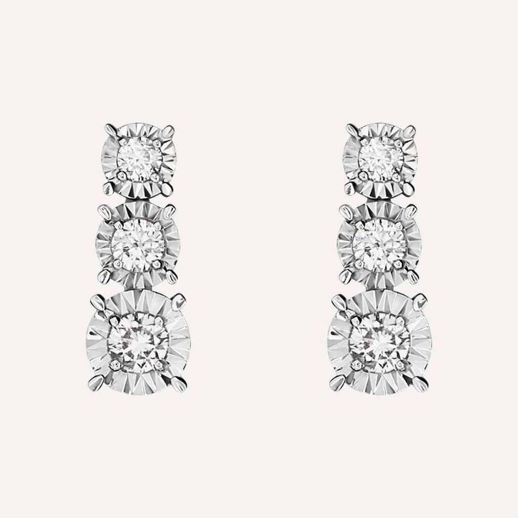 Orecchini Lobo Trilogy Diamotion Oro Bianco Diamante