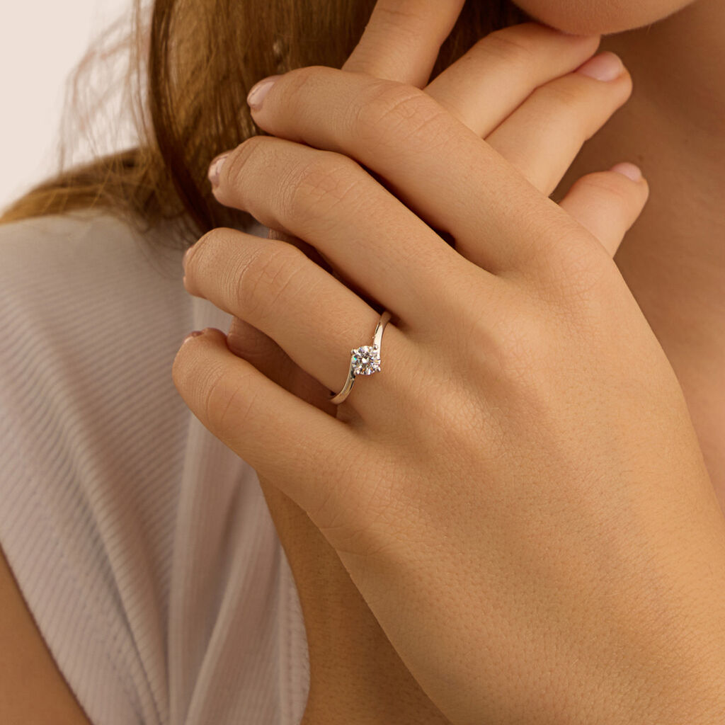 Anello Solitario Claire Oro Bianco Cubic Zirconia